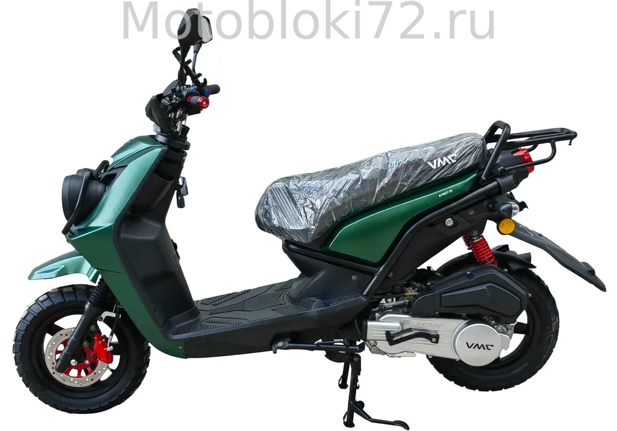 Скутер VENTO SMART 2 СЕРИЯ N1500 (150(49) куб. см.) зелёный матовый/реплика Yamaha BWS-2 (датчик боковой подножки, багажник под кофр, защитный чехол, держатель для телефона, USB разъем)